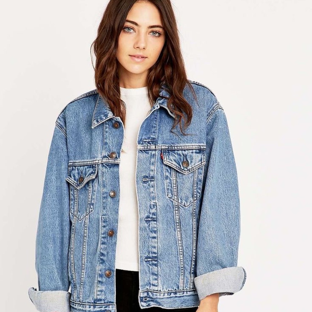 DKNY vintage letter varsity Jean jacket